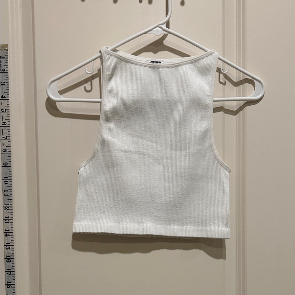 Cotton On White Ribbed Tank Top